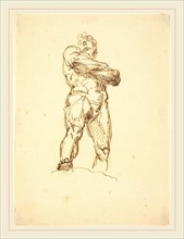 Bertel Thorvaldsen, Danish (c. 1770-1844), A Heroic Male Nude, pen and brown ink on wove paper