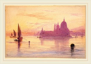 Edward Lear, British (1812-1888), Venetian Fantasy with Santa Maria della Salute and the Dogana on