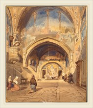 David Roberts (Scottish, 1796-1864), The Interior of the Church of San Benedetto, 1837, watercolor