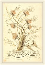 Jean-Joseph Bernard called Bernard de Paris, French (1740-1809), Calligraphic Flowers, pen and