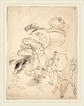 Raymond Lafage, French (1656-1684), The Fall of Phaeton, pen and brown ink over graphite on laid