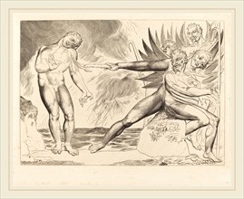 William Blake, British (1757-1827), The Circle of the Corrupt Officials; the Devils Tormenting