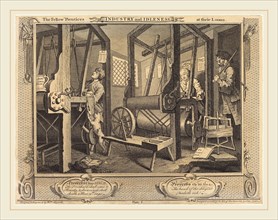 William Hogarth,English, (1697-1764), The Fellow 'Prentices at Their Looms, 1747, etching and
