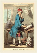 Thomas Rowlandson, British (1756-1827), A Money Scrivener, 1801, hand-colored etching