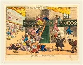 Thomas Rowlandson, British (1756-1827), Sports of a Country Fair, published 1810, hand-colored
