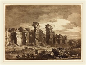 Richard Cooper II, British (1740-after 1814), Roman Ruins, c. 1779, etching and aquatint in brown