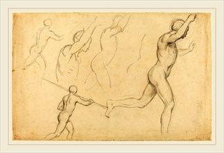 William Etty, British (1787-1849), Studies of Men Running, graphite on wove paper