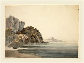 William Pars, British (1742-1782), An Italian Coast Scene, watercolor over graphite on laid paper