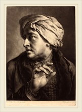 Thomas Frye (Irish, 1710-1762), A Man with a Turban and Striped Shirt, 1760, mezzotint with some