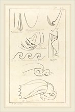 Maria Denman after John Flaxman, British (active 1812), Drapery, published 1829, lithograph [proof