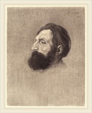 J.H.E. Whitney after Alphonse Legros, British (active 19th century), Portrait of a Man, wood