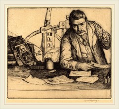 William Strang (Scottish, 1859-1921), Self-Portrait, 1897, drypoint