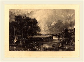 David Lucas after John Constable, British (1802-1881), River Stour, in or after 1830, mezzotint