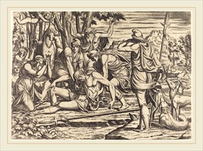 Léon Davent after Luca Penni (French (?), active 1540-1556), The Death of Adonis, etching