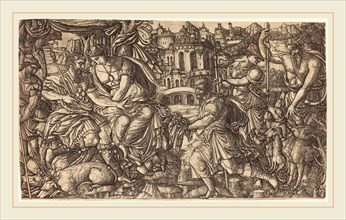 Jean Duvet, French (1485-c. 1570), A King and Diana Receiving Huntsmen, probably c. 1547-1555,