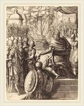 Pierre Woeiriot, French (1532-1599), Heraclius Sentencing the Tyrant Phocas, engraving