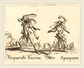 Jacques Callot, French (1592-1635), Pasquariello Truonno and Meo Squaquara, c. 1622, etching