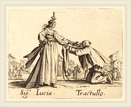 Jacques Callot, French (1592-1635), Signa. Lucia and Trastullo, c. 1622, etching