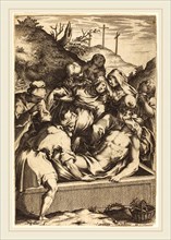 Jacques Callot after Ventura Salimbeni, French (1592-1635), The Entombment, engraving