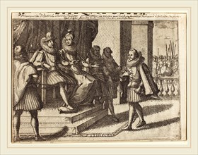 Jacques Callot, French (1592-1635), King and Queen in Consultation about the Turks [recto], 1612,
