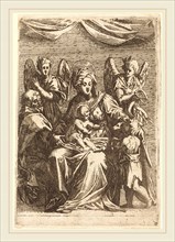 Jacques Callot, French (1592-1635), The Holy Family with Two Angels, etching