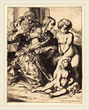 Pierre Brebiette after Andrea del Sarto, French (1598-c. 1650), The Holy Family, etching on laid