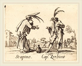 Jacques Callot, French (1592-1635), Scapino and Cap. Zerbino, c. 1622, etching