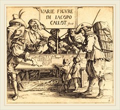 Jacques Callot, French (1592-1635), Frontispiece for "Varie Figure", c. 1621, etching