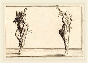 Jacques Callot, French (1592-1635), Two Pantaloons Dancing, c. 1622, etching
