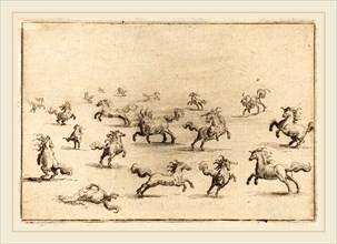 Jacques Callot, French (1592-1635), Horses Running, c. 1622, etching