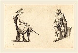 Jacques Callot, French (1592-1635), Two Seated Figures, c. 1622, etching