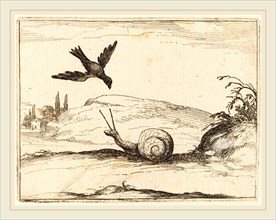 Jacques Callot, French (1592-1635), Crow and Snail, 1628, etching