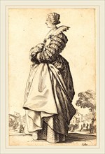 Jacques Callot, French (1592-1635), Noble Woman in Profile with her Hands in a Muff, c. 1620-1623,