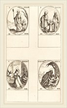 Jacques Callot, French (1592-1635), St. Joseph; St. Joachim;  St. Benedict, Abbot; St. Catharine of