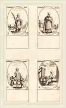 Jacques Callot, French (1592-1635), St. Hippolytus; St. Radegund, Queen; St. Cassian; St.