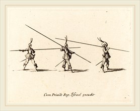 Jacques Callot, French (1592-1635), Drill with Tilted Pikes, 1634-1635, etching