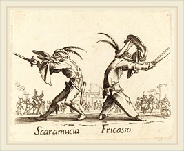 after Jacques Callot, Scaramucia and Fricasso, etching
