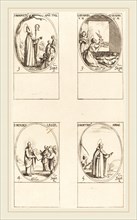 Jacques Callot, French (1592-1635), St. Mansuetus; Sts. Serapia and Erasma; Moses; St. Bertin,