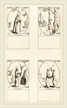 Jacques Callot, French (1592-1635), St. Theresa; St. Placidus and Flavia; St. Bruno; St. Faith,