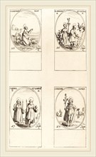 Jacques Callot, French (1592-1635), St. Calistratus; Sts. Cyprian and Justina; Sts. Comus and