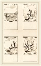 Jacques Callot, French (1592-1635), St. Clement; St. Lucretia; St. Chrysogonus; St. Catharine,