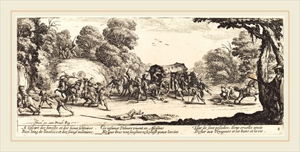 Jacques Callot, French (1592-1635), Attack on a Coach, c. 1633, etching