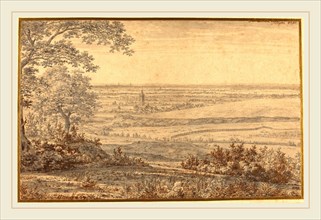 Joris van der Haagen, Dutch (1615-1669), Extensive Landscape with a Village in the Middle Distance,