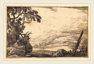 Laurent de La Hyre, French (1606-1656), Mountainous Landscape, 1640, etching on laid paper