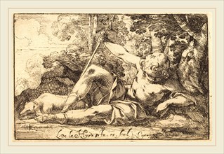 Laurent de La Hyre, French (1606-1656), Narcissus at the Spring, 1620s, etching on laid paper