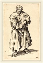 after Jacques Callot, Fat Beggar with Eyes Cast Down, etching