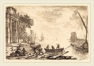 Claude Lorrain, French (1604-1605-1682), Harbor Scene with Rising Sun (Le soleil levant), 1634,