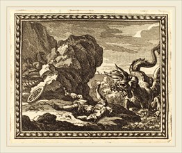 Jean Lepautre, French (1618-1682), Hippolytus and the Sea Monster, published 1676, etching and