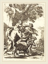 Nicolas Chapron, French (1612-c. 1656), Faun and Bacchante with a Child, 1650s, etching with
