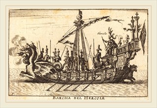 Balthasar Moncornet after Remigio Cantagallina, French (c. 1600-1668), Barcha del Hercole, etching